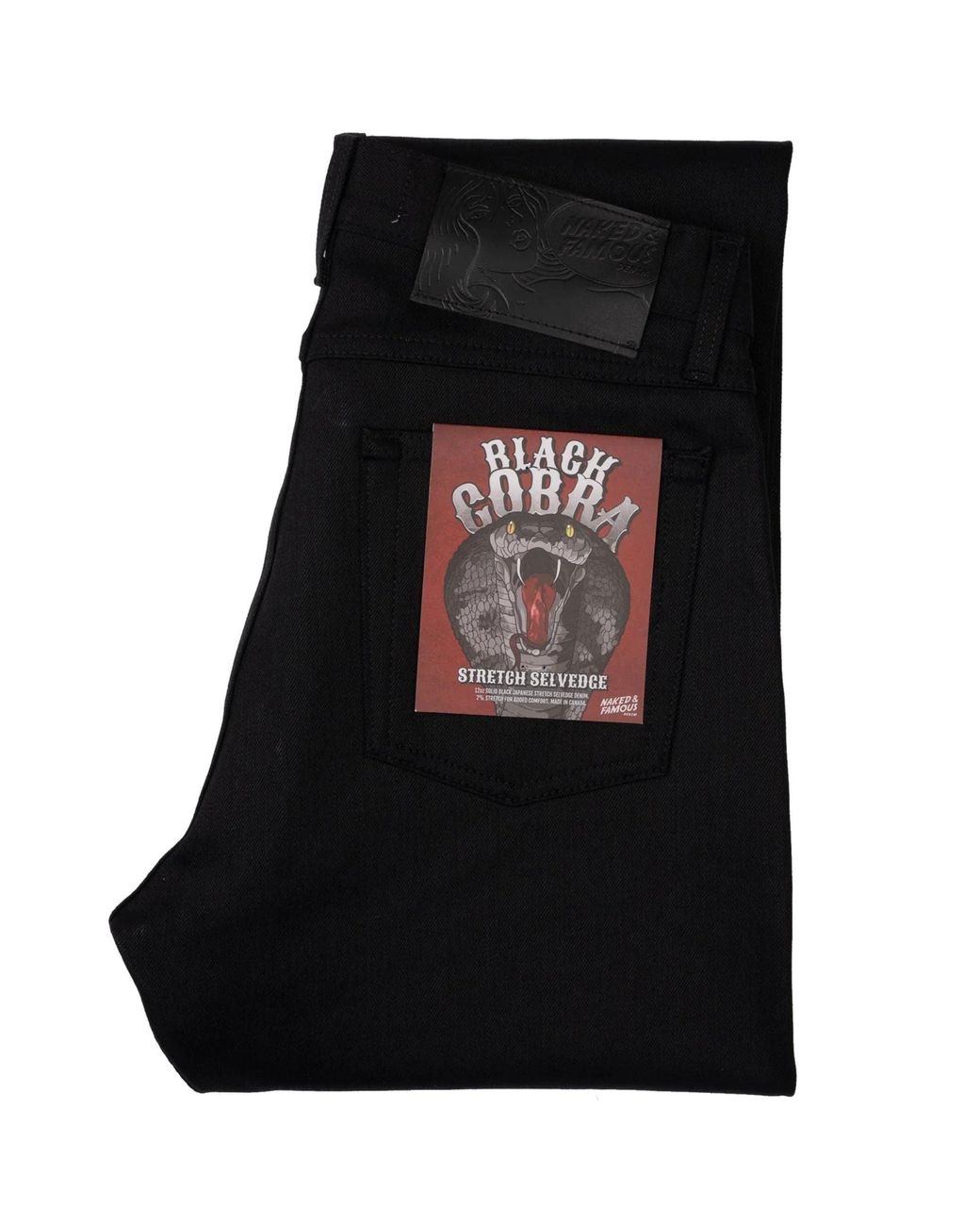 Naked & Famous Black True Guy Cobra Stretch Selvedge for men