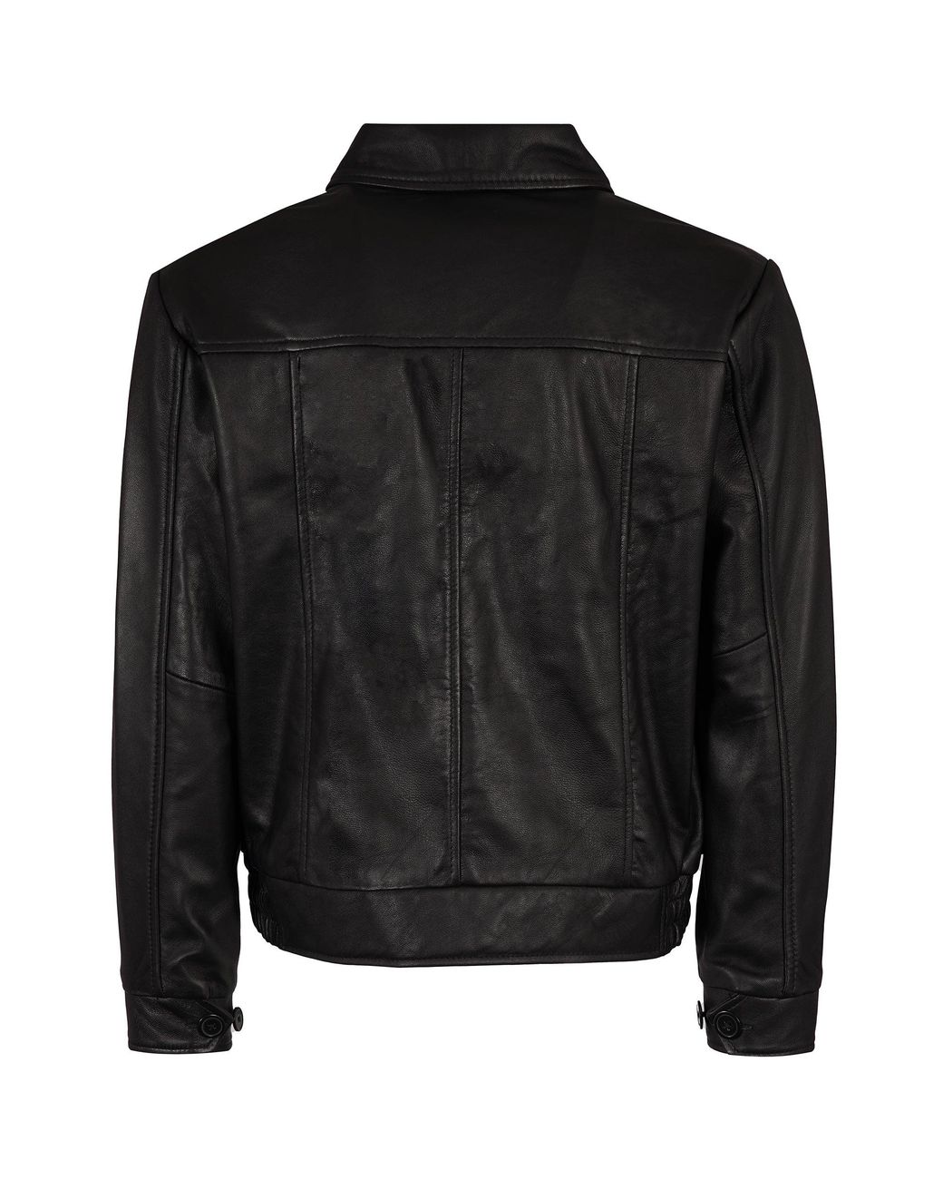 real hoxton Black Leather Gab Jacket for men