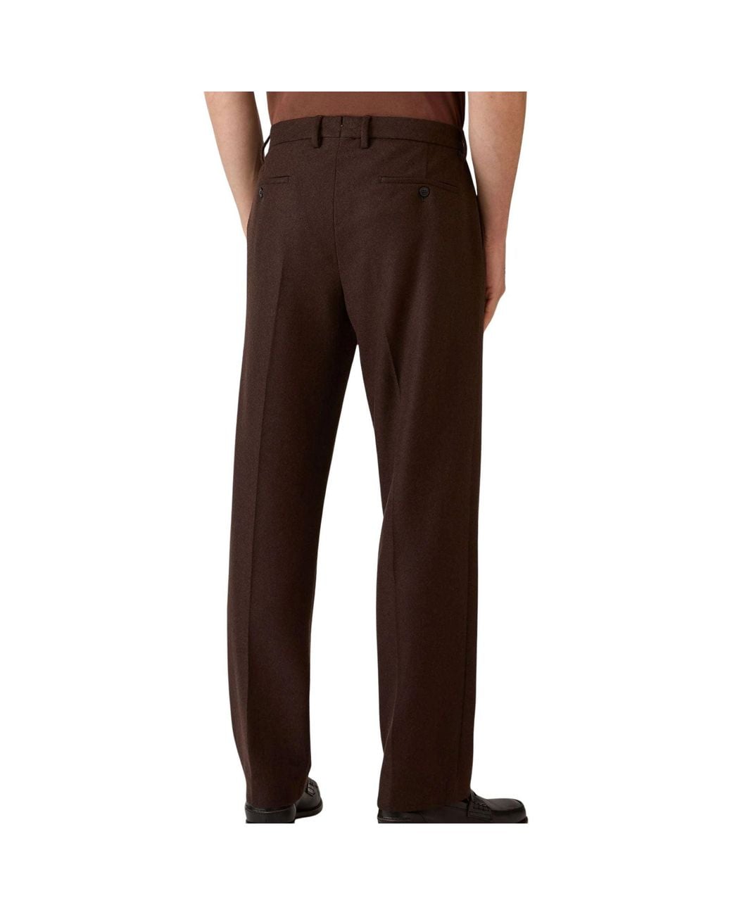 Sunspel Brown Boiled Wool Trousers for men