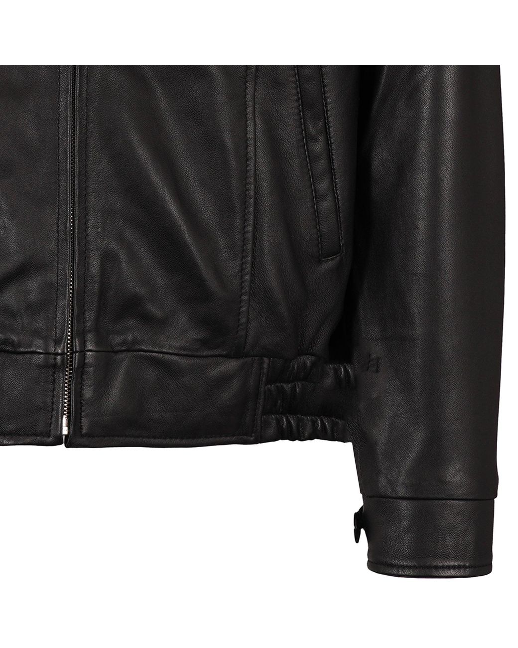 real hoxton Black Leather Gab Jacket for men