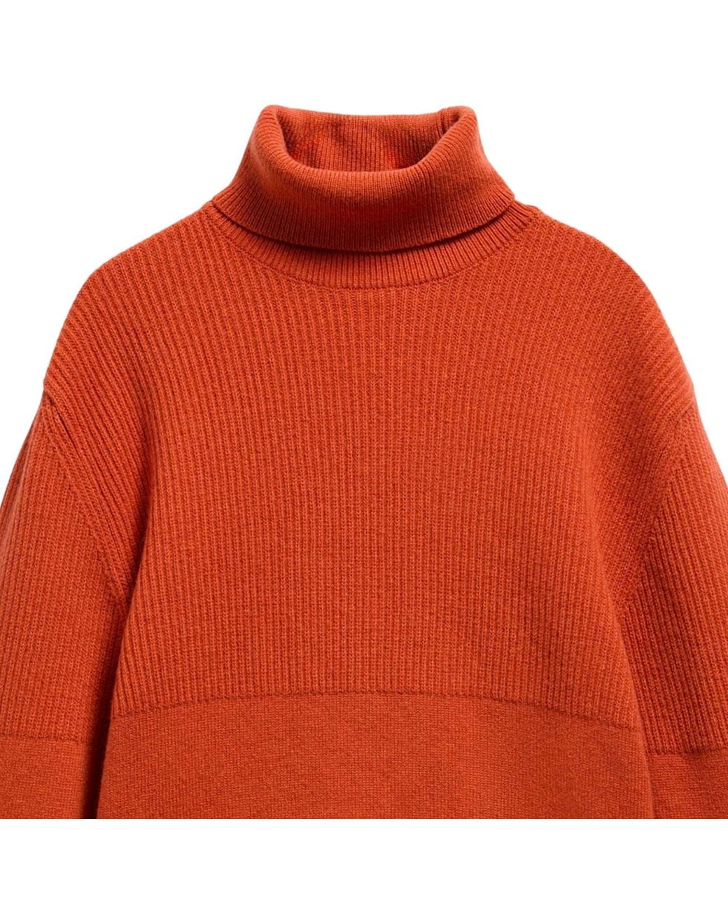 Barbour X Norbit Orange Funnel Neck Jumper for men