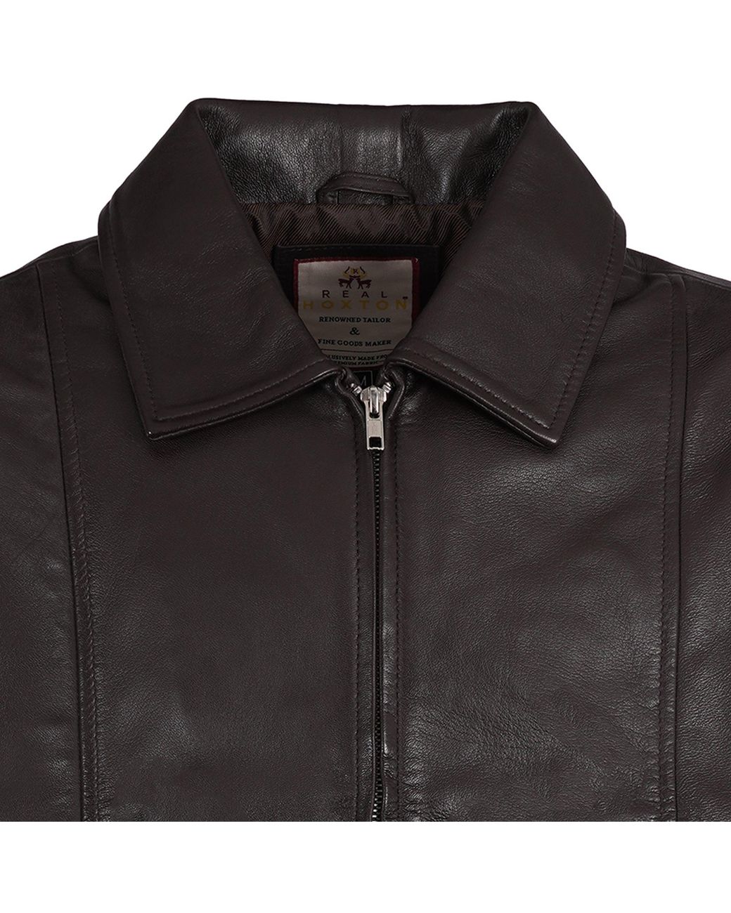 real hoxton Black Leather Gab Jacket for men