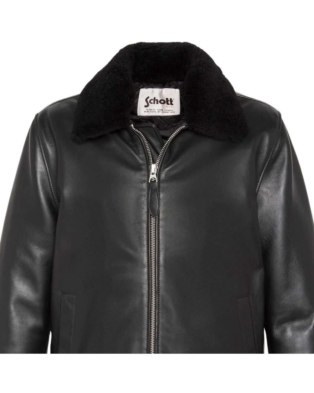 Schott Nyc Black Schott Casual Lambskin Leather Jacket for men