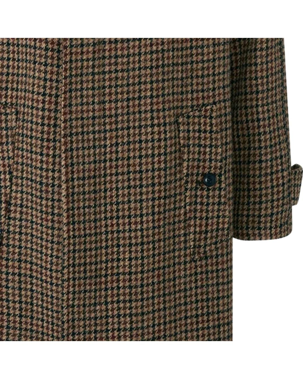 Gloverall Green Harris Tweed Coat for men