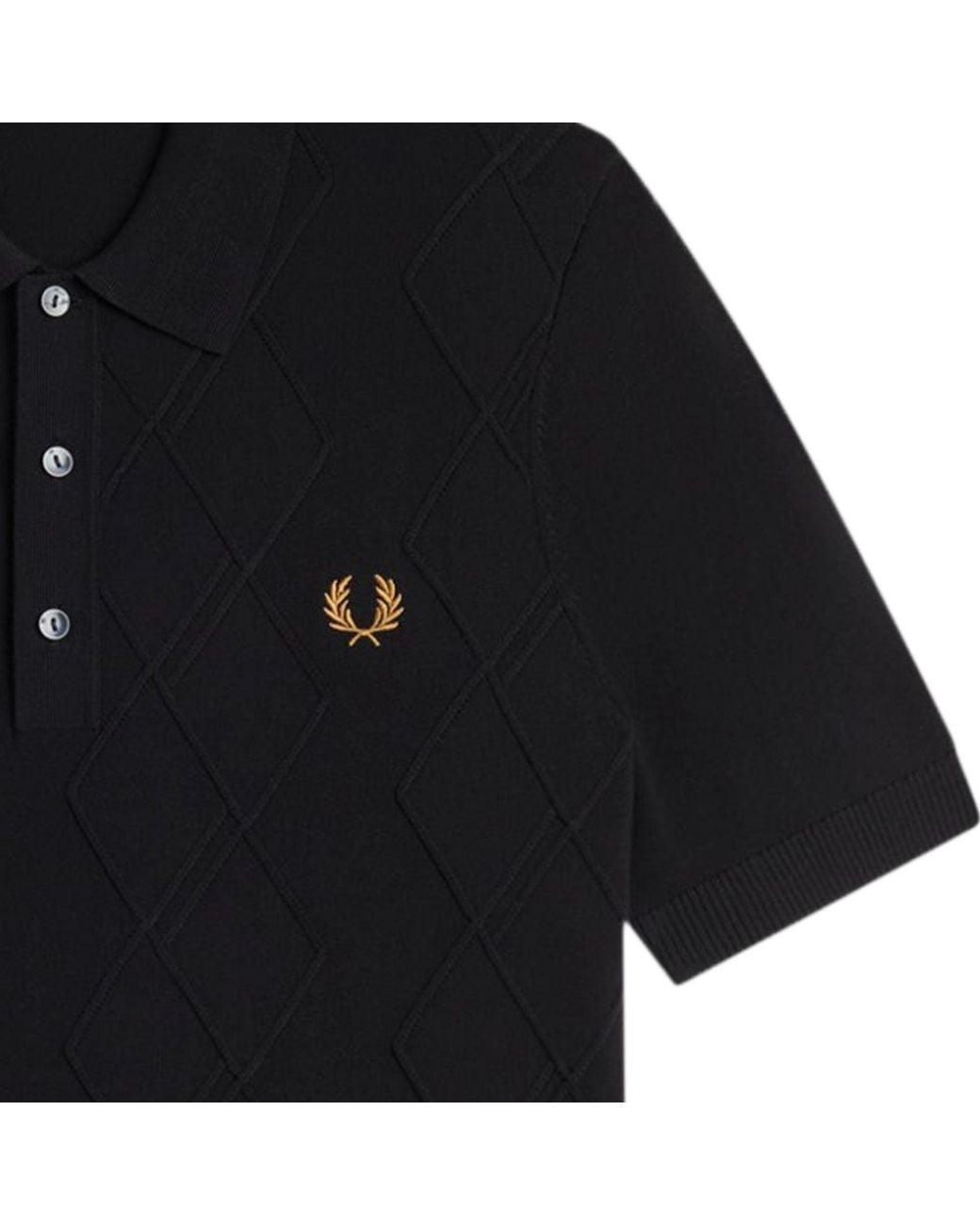 Fred Perry Black Cable Knitted Shirt for men