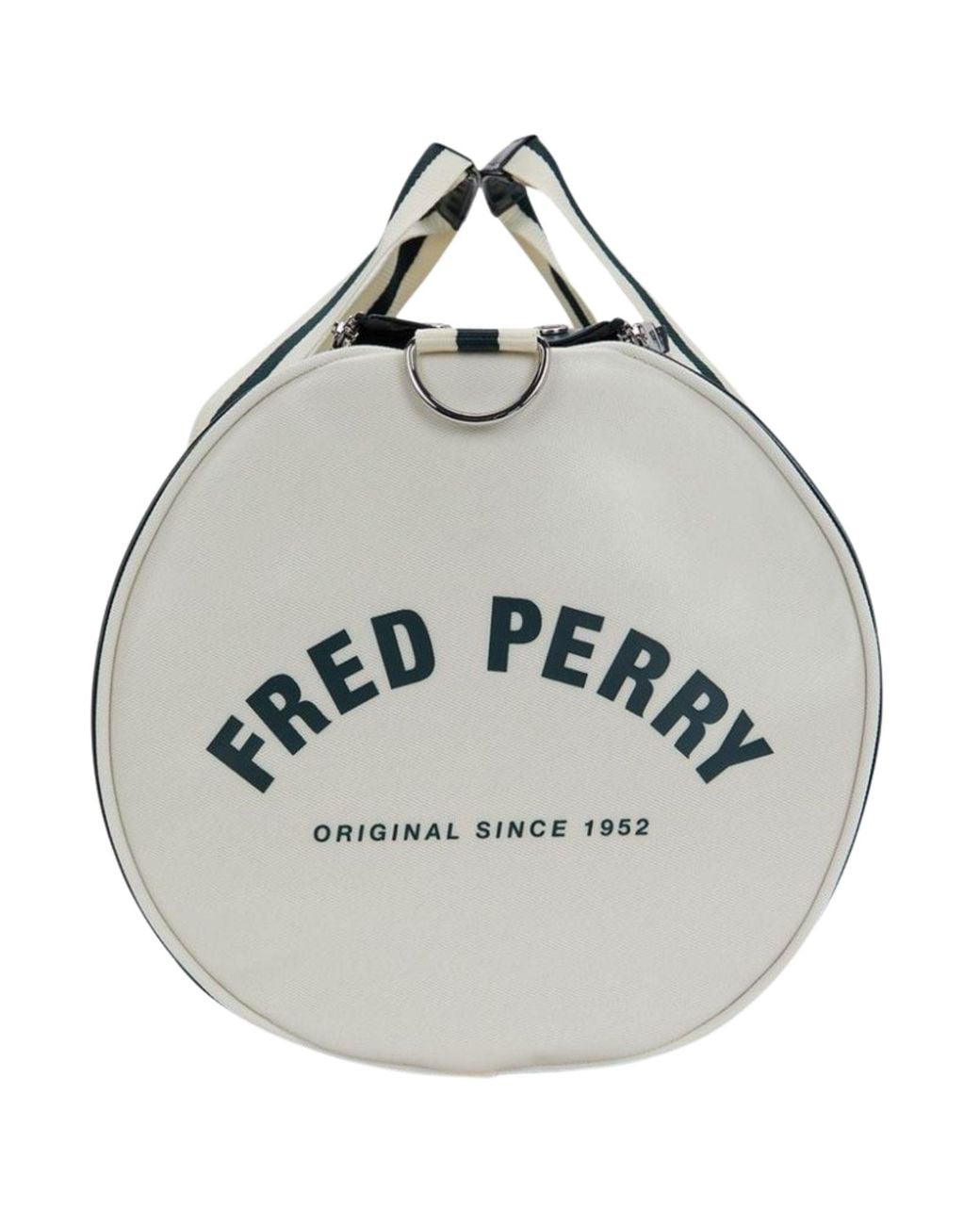 Fred Perry Green Classic Barrel Bag for men
