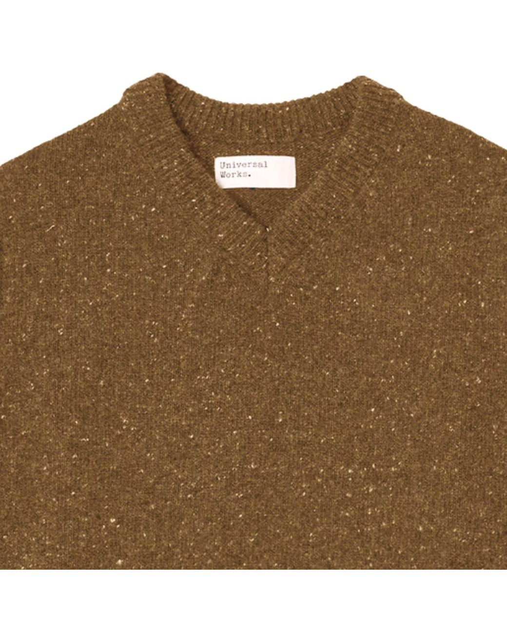 Universal Works Brown Sweater Vest Wool Fleck for men