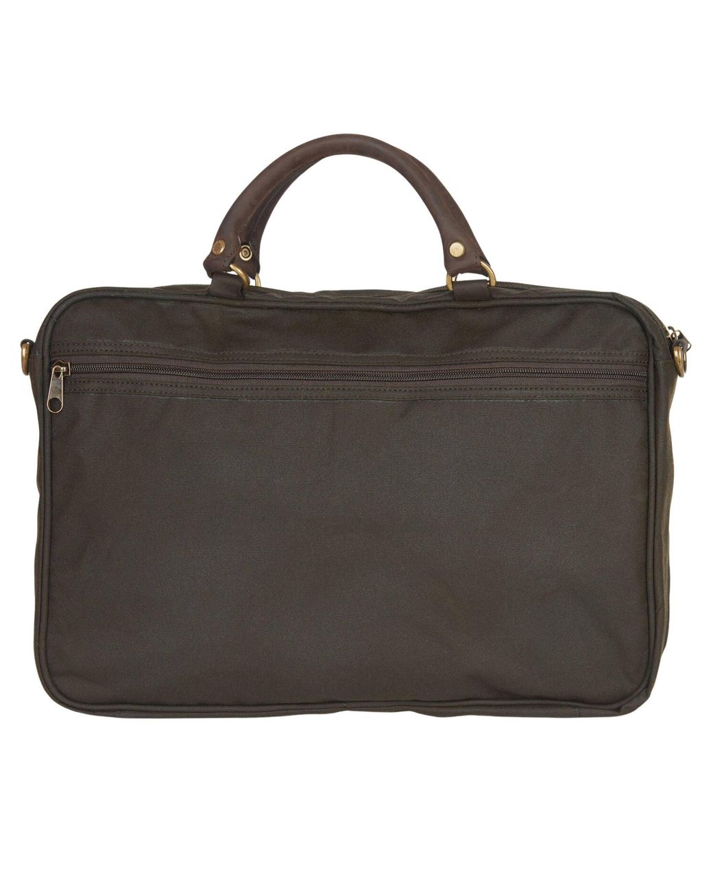 Barbour Brown Wax Leather Briefcase for men