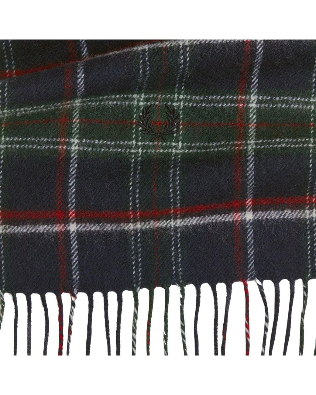 Fred Perry Black Lambswool Scarf for men