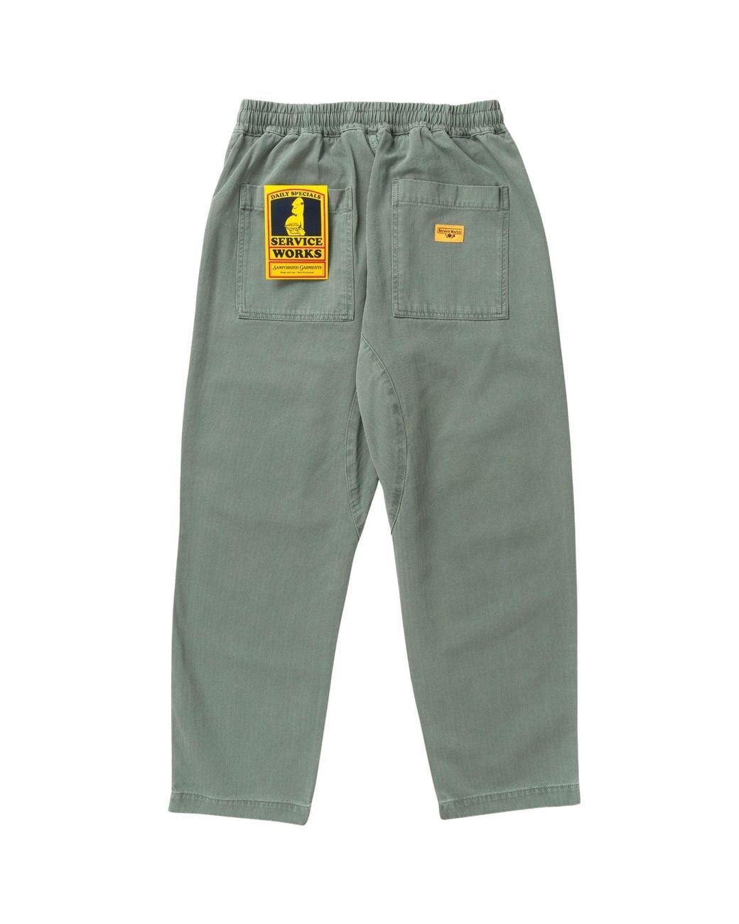 Service Works Green Pigment Herringbone Chef Pants for men