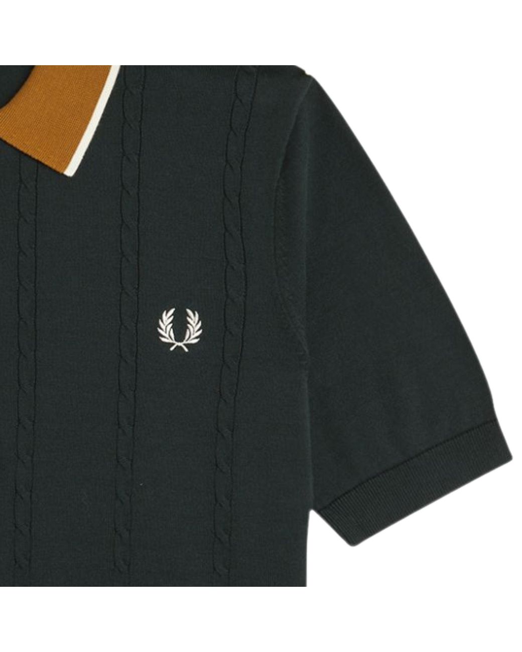 Fred Perry Black Cable Knit Shirt for men