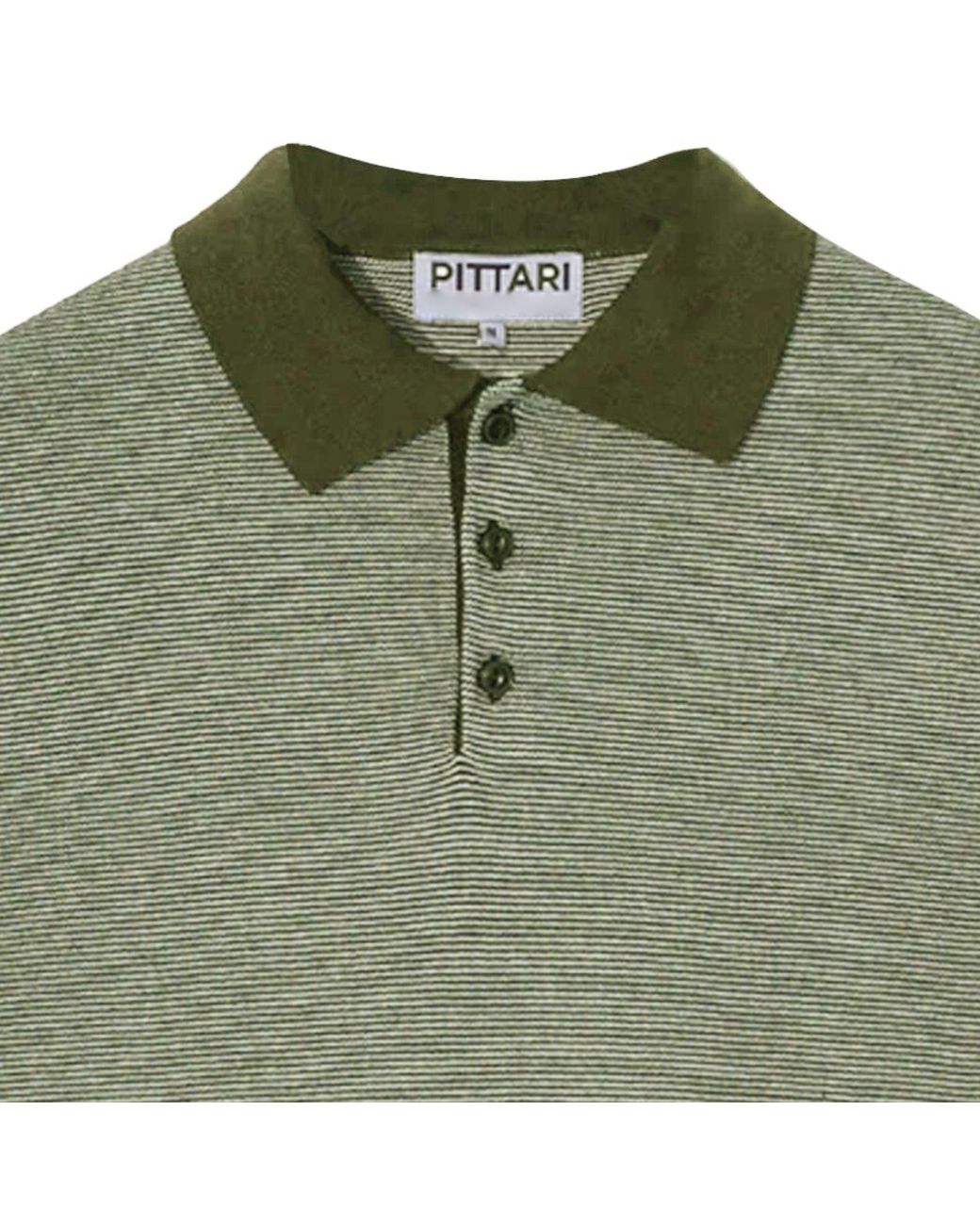 Pittari Green Microstripe Short Sleeve Polo for men