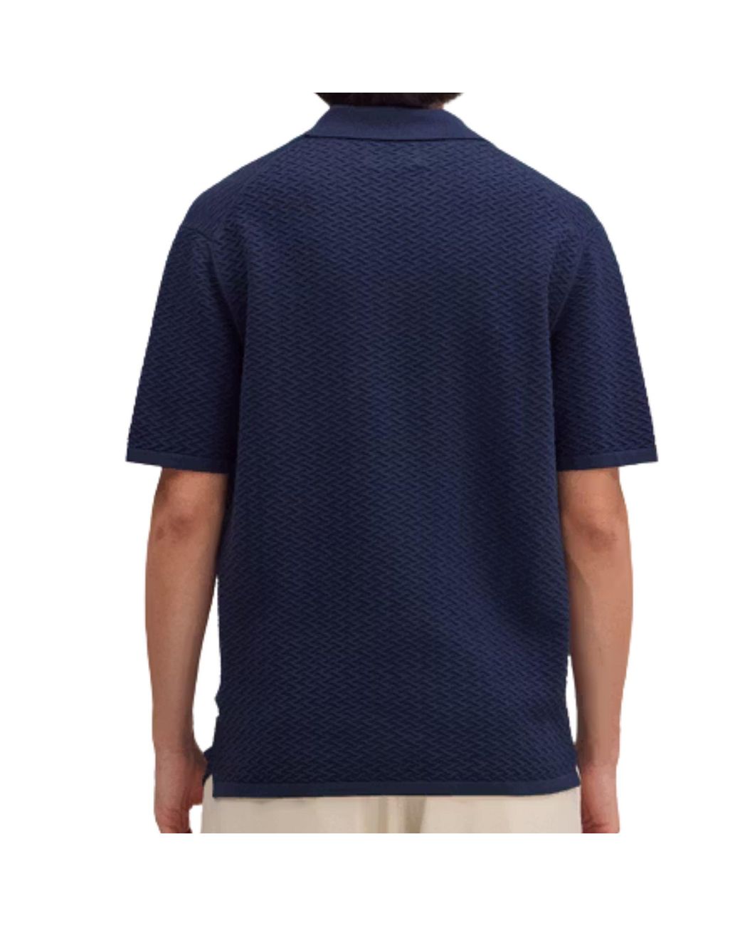 NN07 Blue Paul Textured Stitch Polo for men