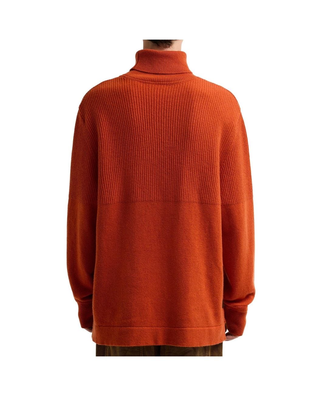 Barbour X Norbit Orange Funnel Neck Jumper for men