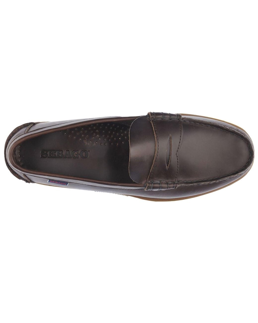 Sebago Brown Dolphin Waxed Leather Loafer for men