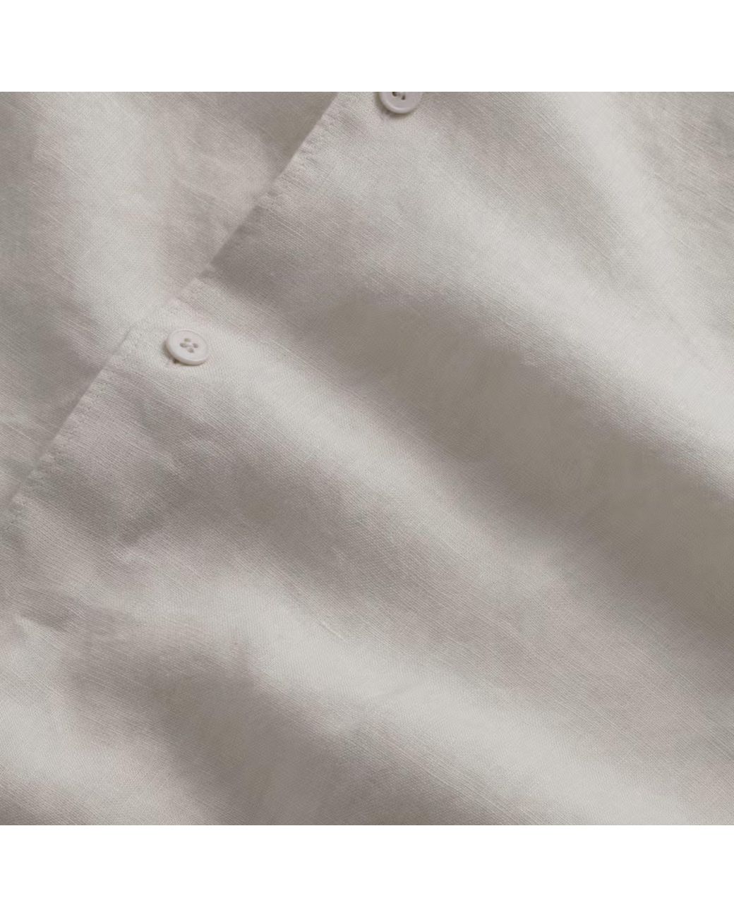 NN07 White Enzo Classic Collar Linen Shirt for men