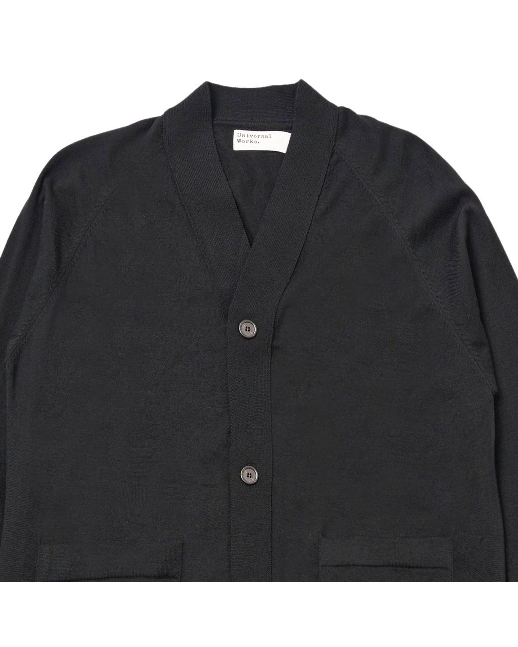 Universal Works Black Loose Cardigan Ii Merino for men