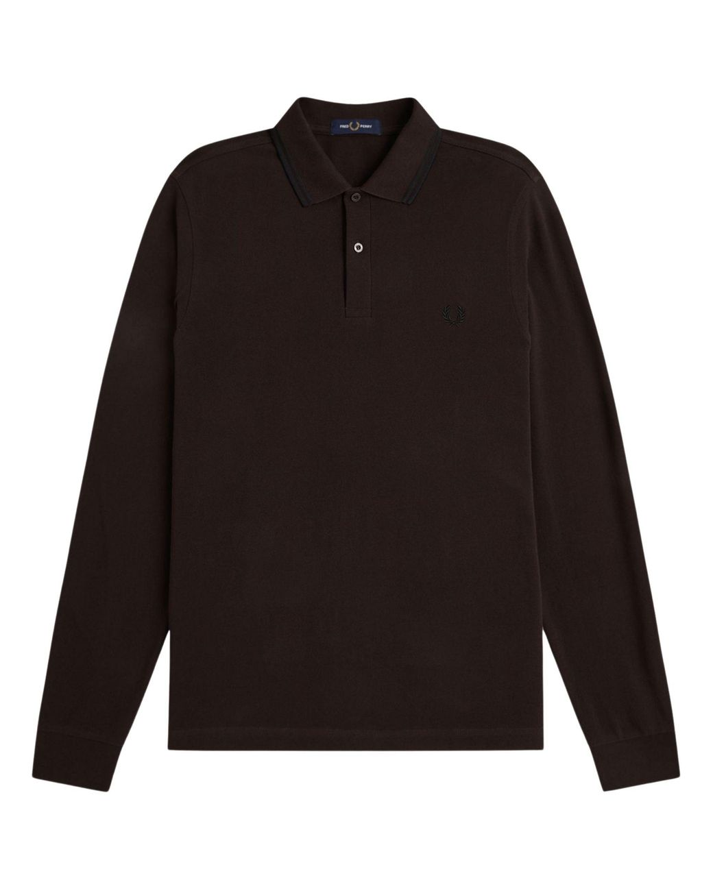 Fred Perry Black Long Sleeve Tipped Shirt for men