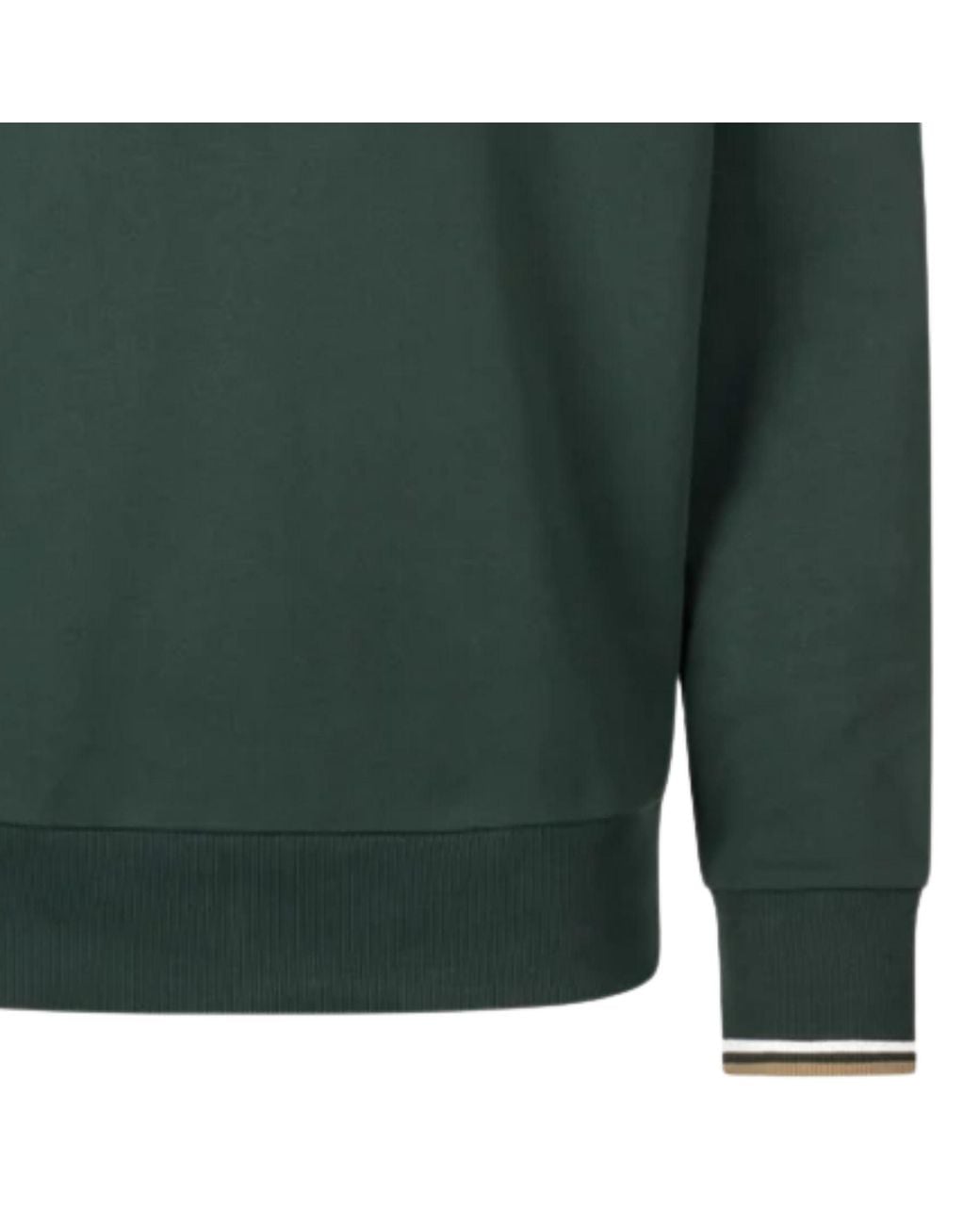 Fred Perry Green Half Zip Sweatshirt for men