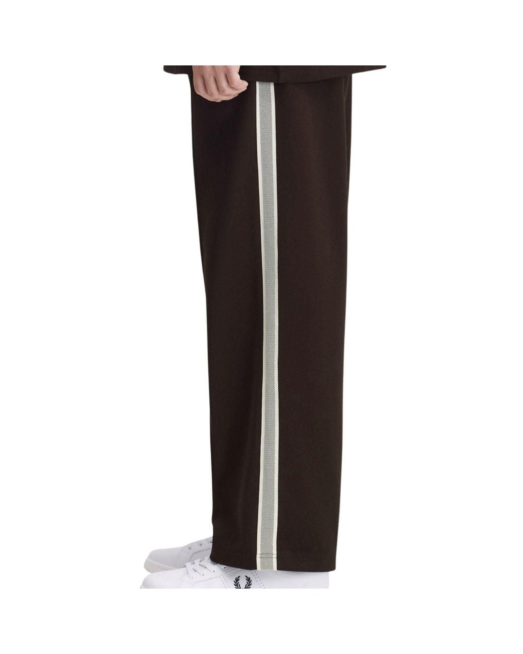 Fred Perry Black Tennis Net Tape Track Pant for men