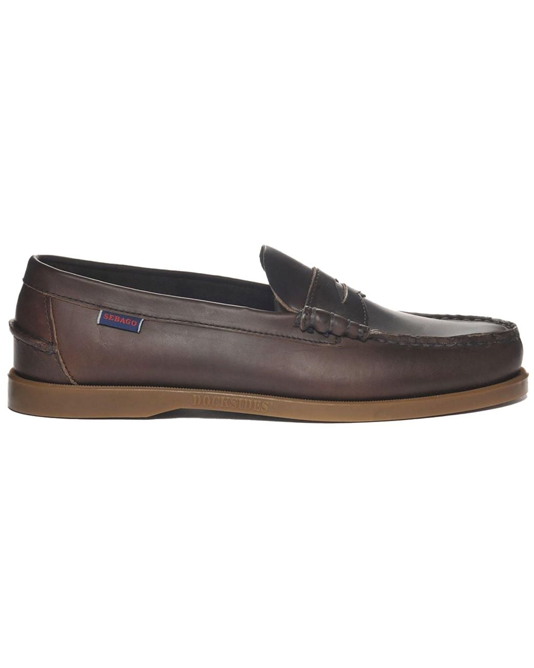 Sebago Brown Dolphin Waxed Leather Loafer for men