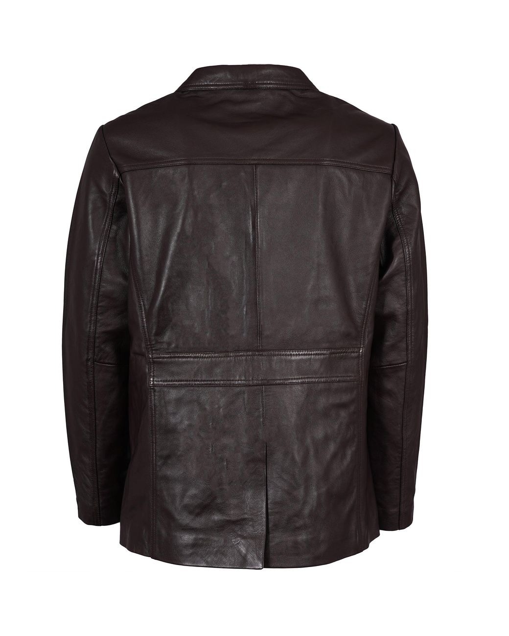 real hoxton Black Leather Reefer Jacket for men