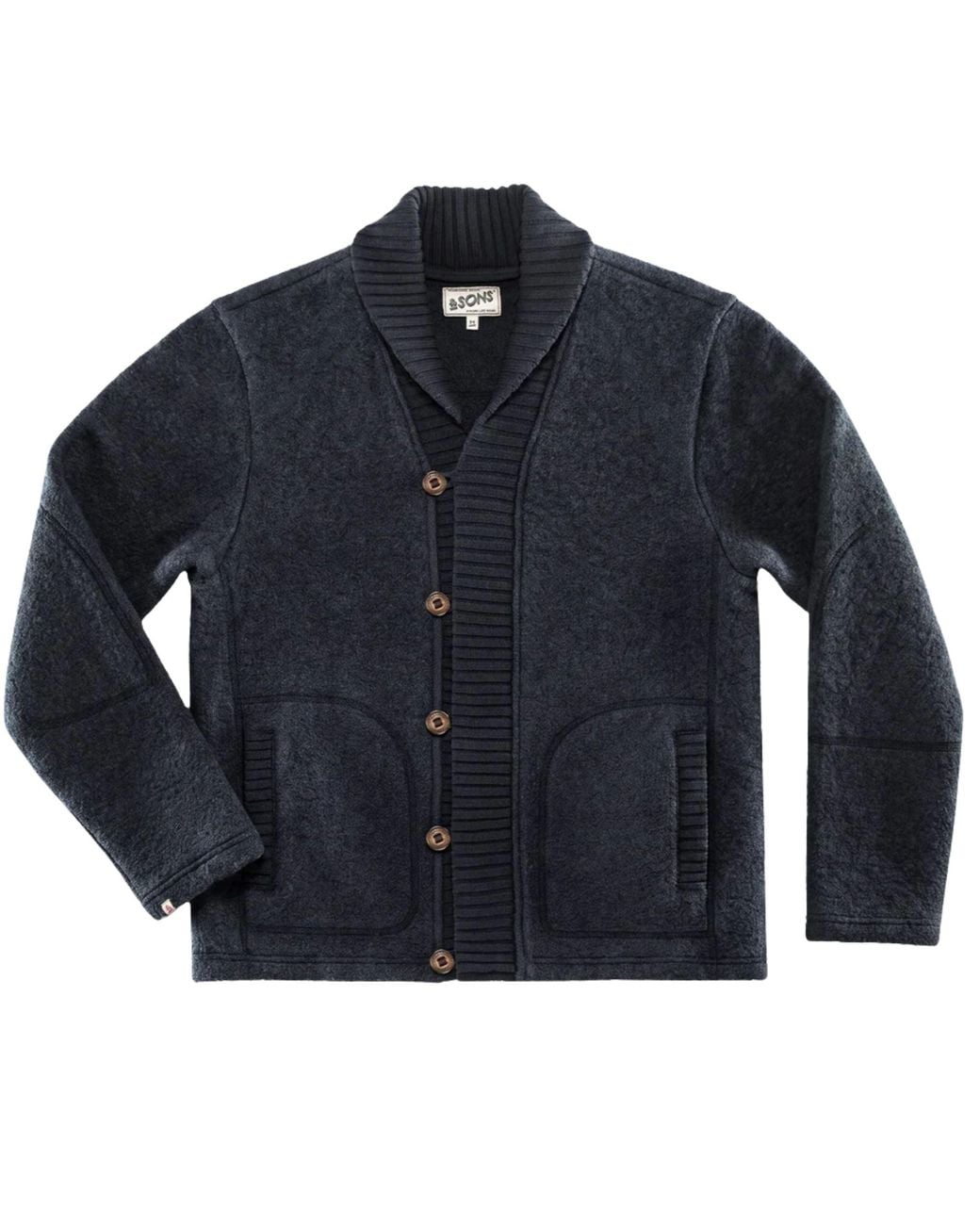 AndSons Blue Torridon Shawl Collar Cardigan for men