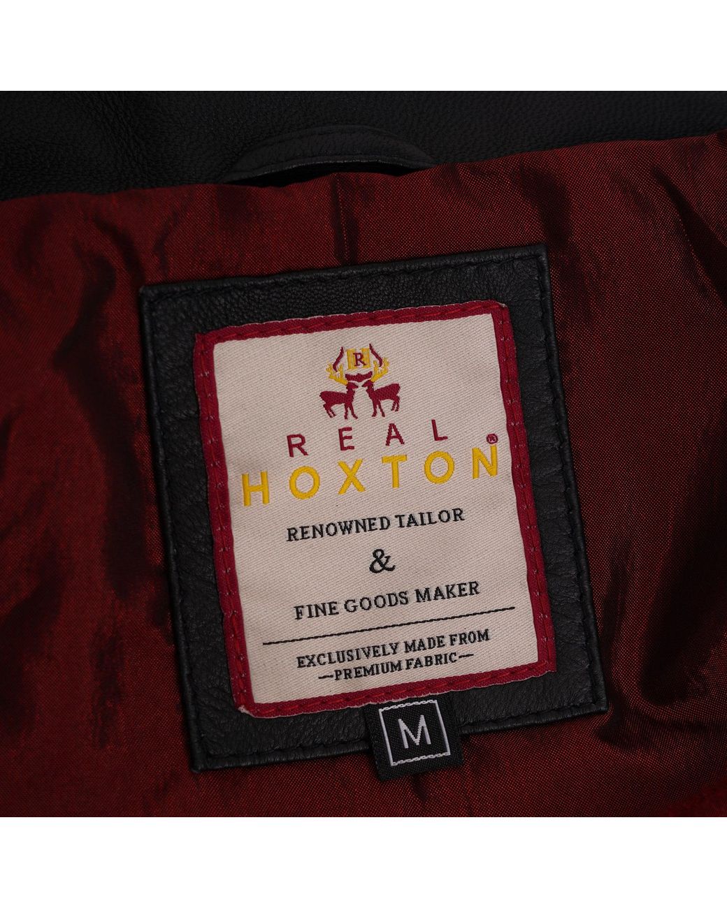 real hoxton Black Leather Gab Jacket for men