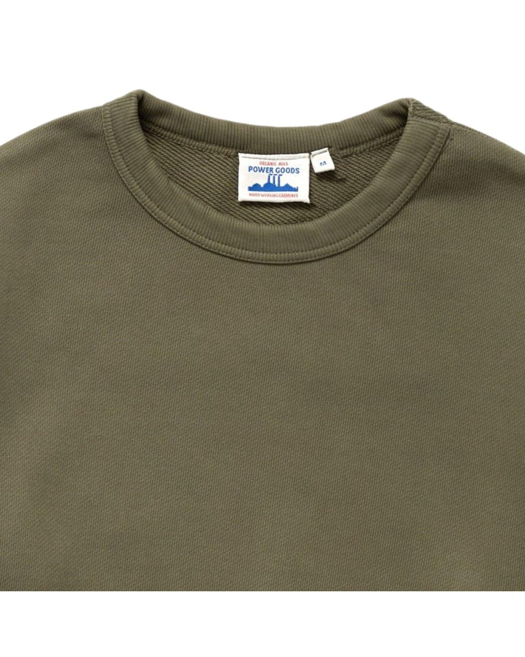 Power Goods Green Loopback Crewneck for men