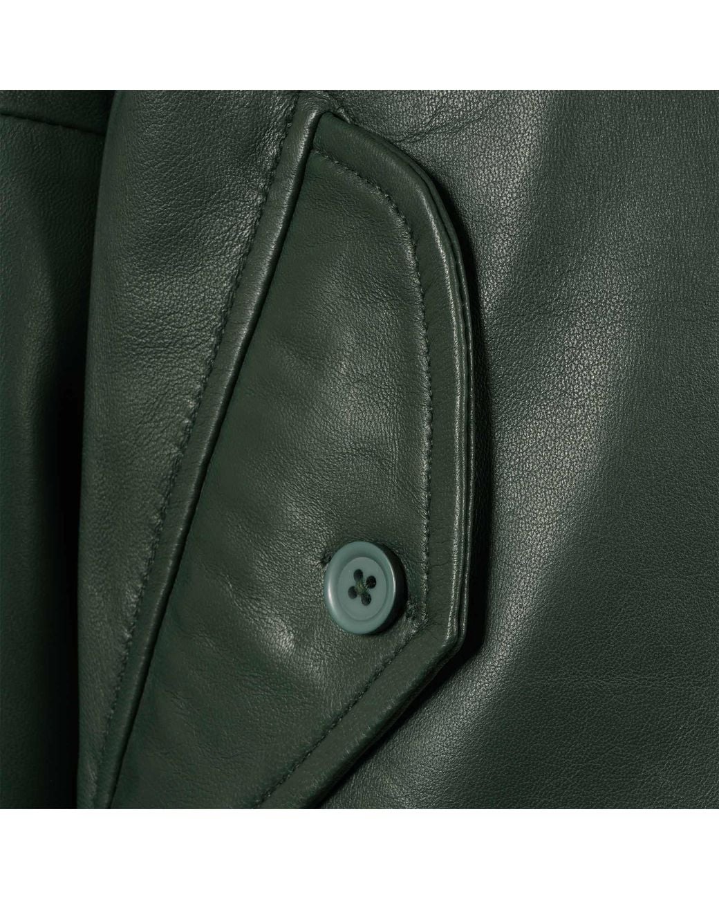 real hoxton Green Leather Harrington Jacket for men