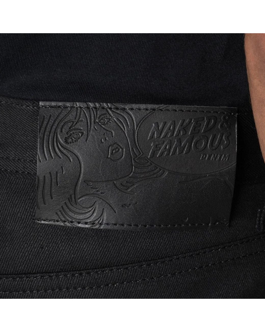 Naked & Famous Black Weird Guy Cobra Stretch Selvedge for men