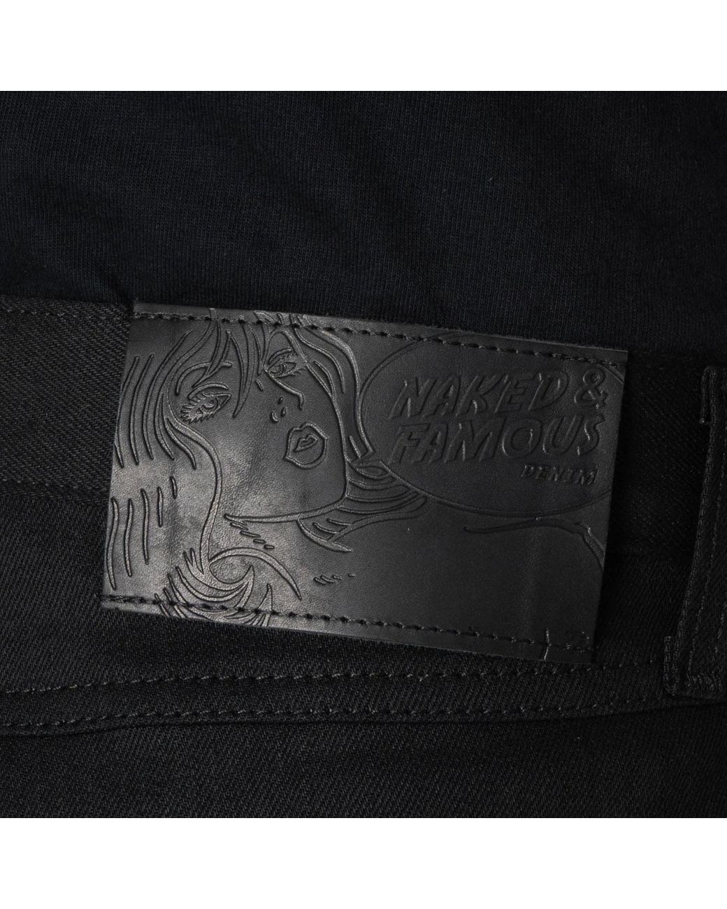 Naked & Famous Black True Guy Cobra Stretch Selvedge for men