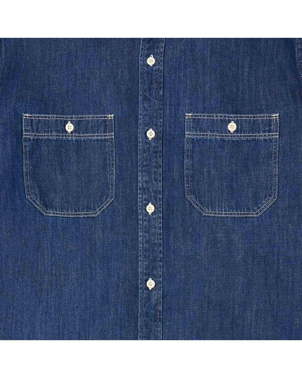 Edwin Blue Denim Work Shirt for men