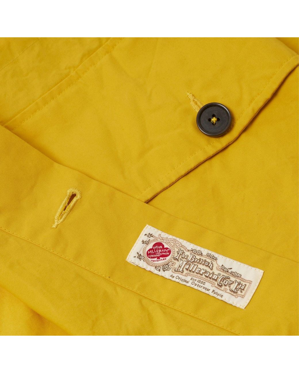 Universal Works Yellow British Wax Cotton Boston Parka for men