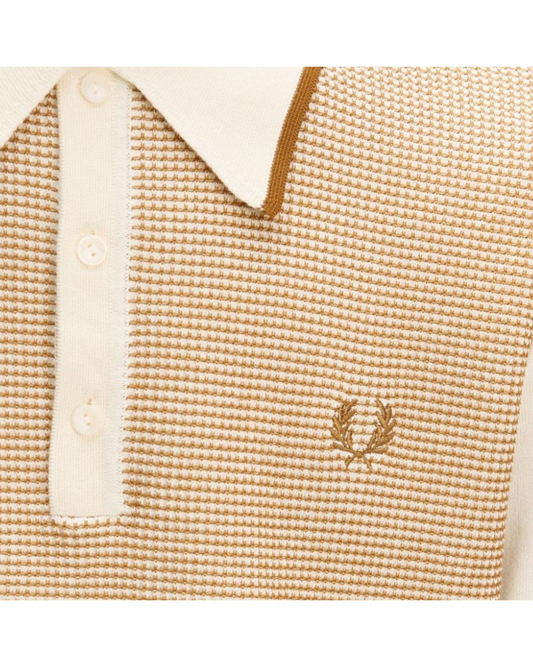 Fred Perry Natural Tonic Waffle Knitted Shirt for men
