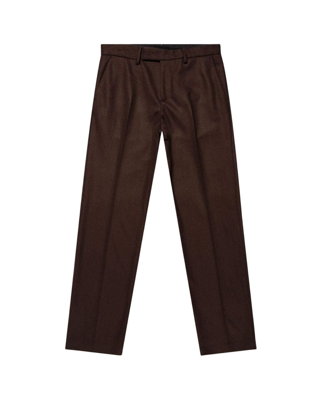 Sunspel Brown Boiled Wool Trousers for men