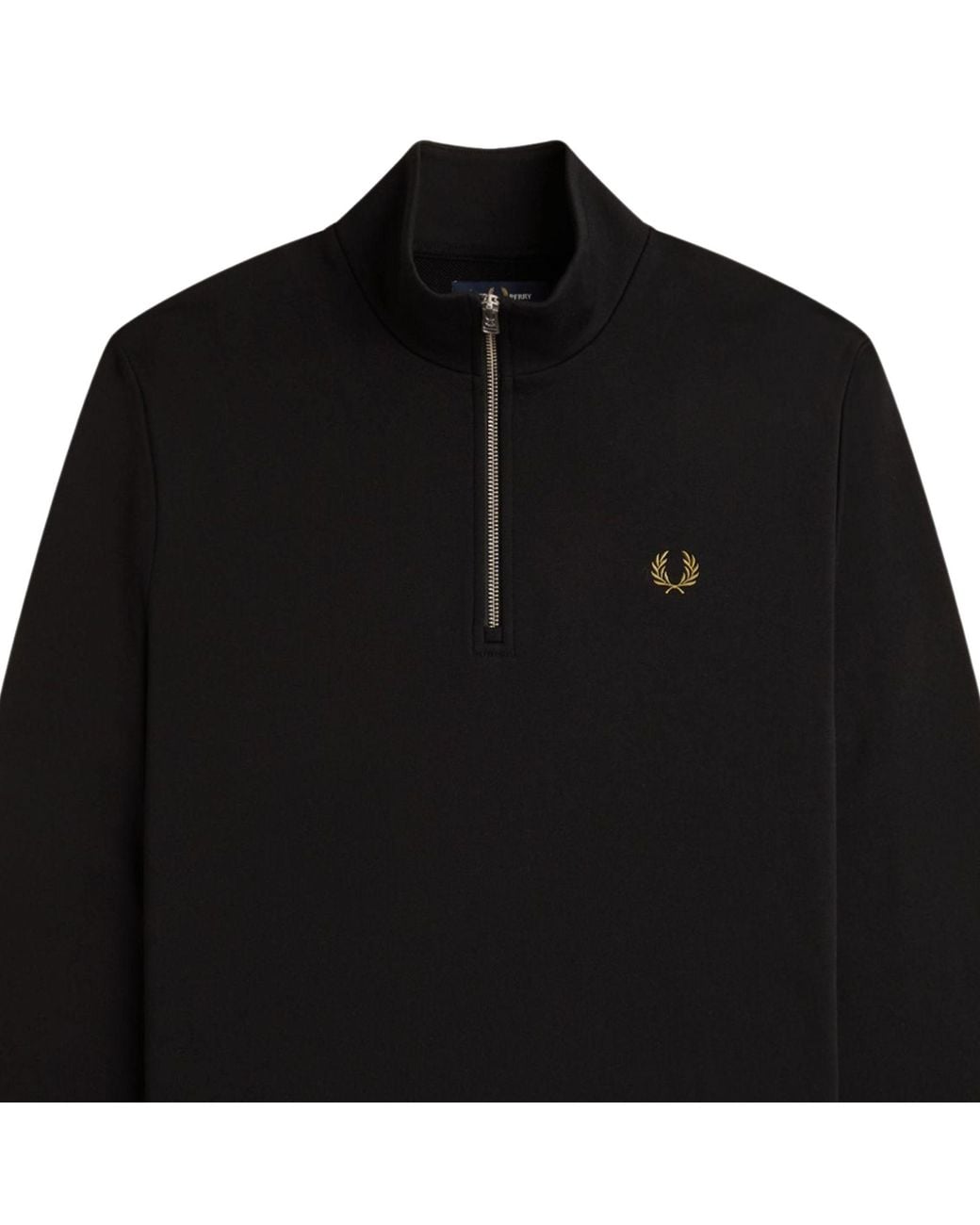 Fred Perry Black Half Zip Sweatshirt for men