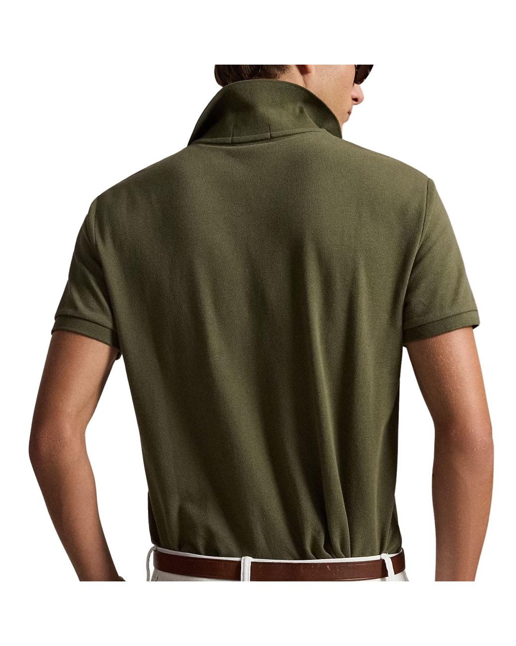 Polo Ralph Lauren Green The Iconic Custom Slim Fit Mesh Polo for men
