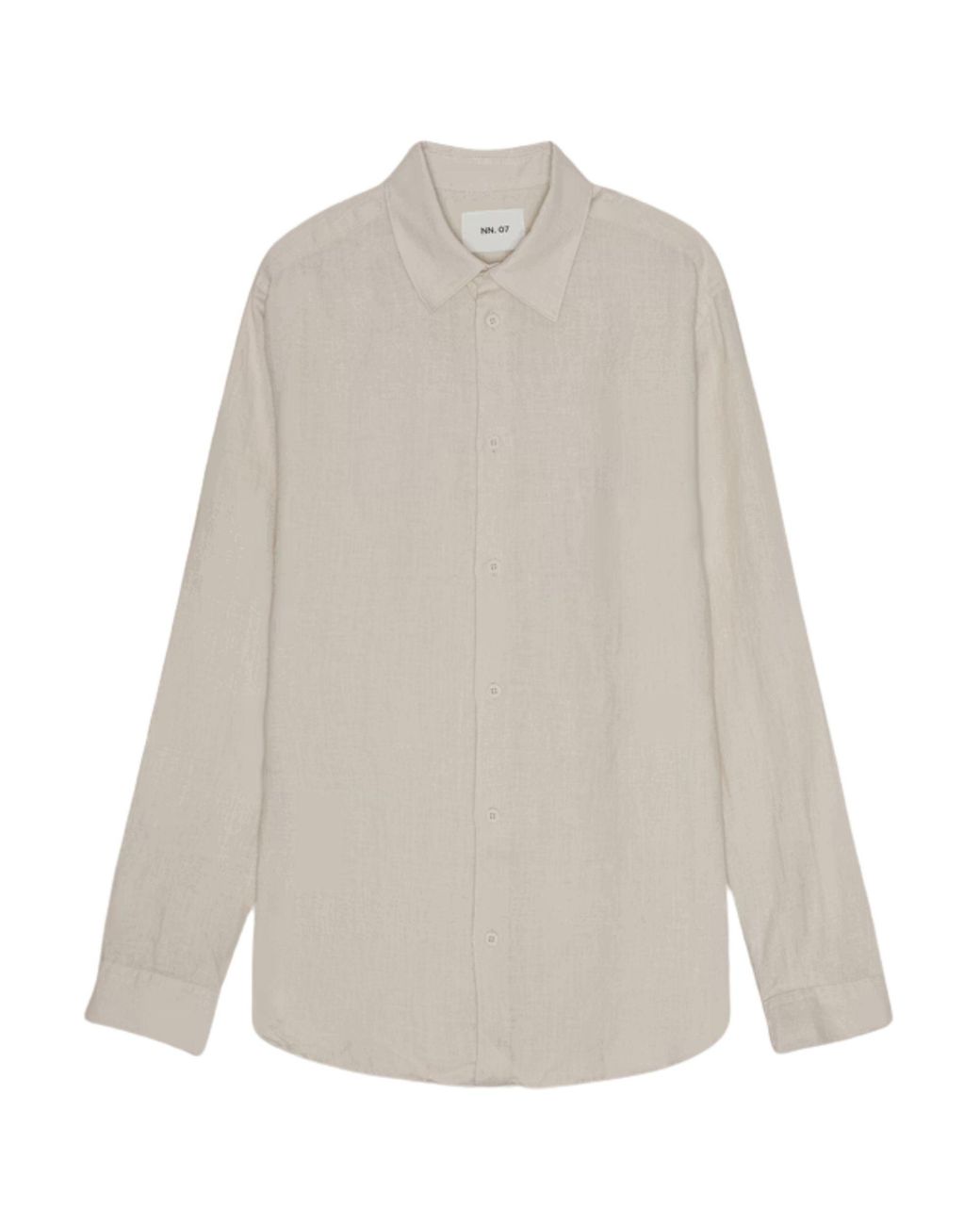 NN07 White Enzo Classic Collar Linen Shirt for men