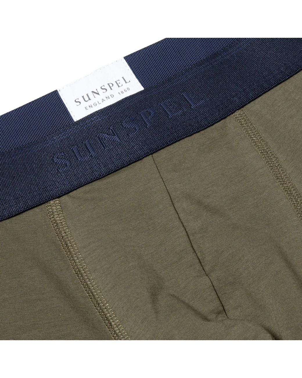 Sunspel Green Stretch Cotton Boxer Briefs for men