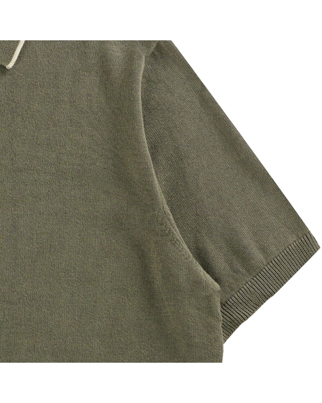 Pittari Green Short Sleeve Polo Tipping for men