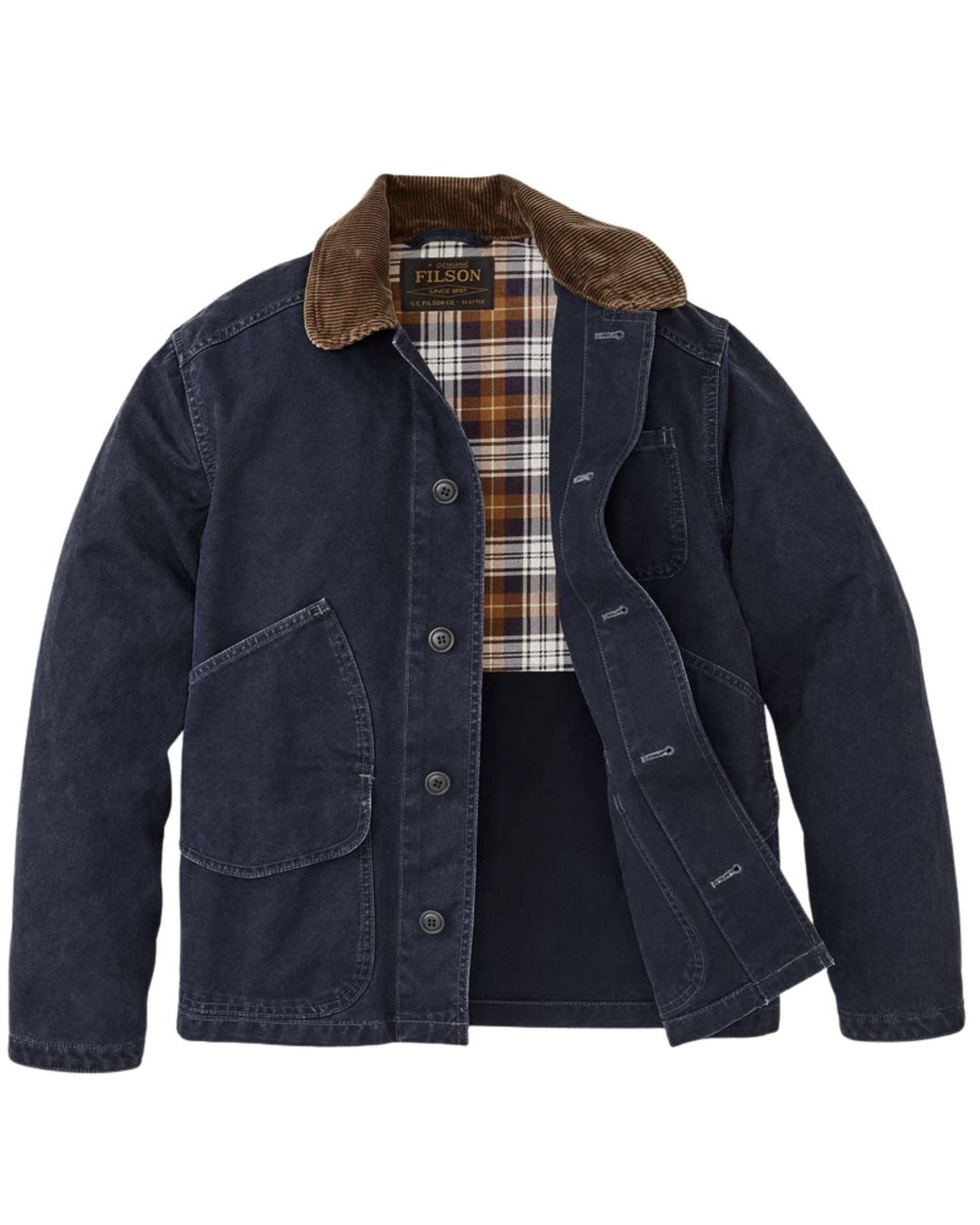 Filson Blue Canvas Outfitter Jacket for men