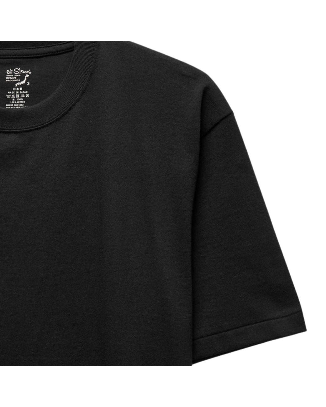 Orslow Black Short Sleeve Just T-Shirt for men