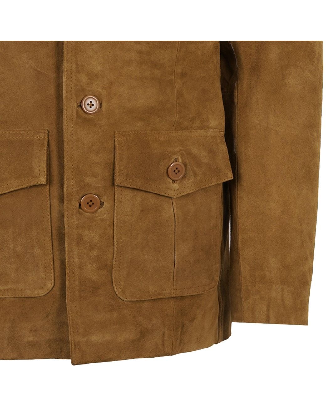 real hoxton Brown Suede Safari Jacket for men