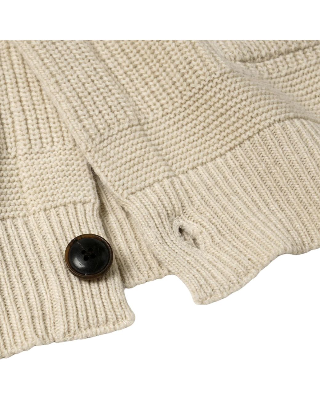 FRIZMWORKS Natural Heavy Wool Round Cardigan for men