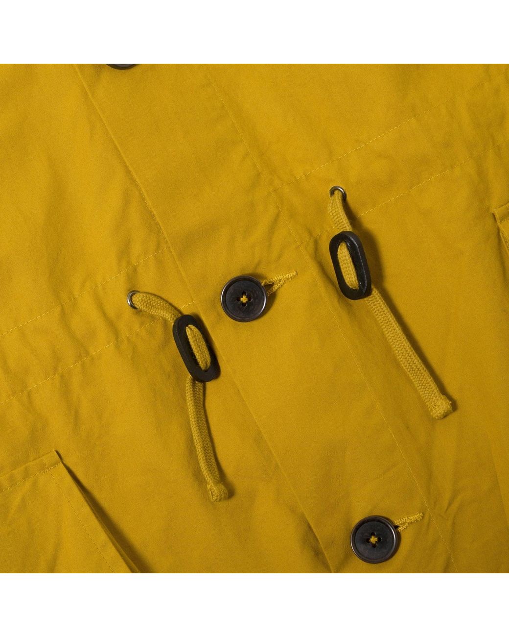 Universal Works Yellow British Wax Cotton Boston Parka for men