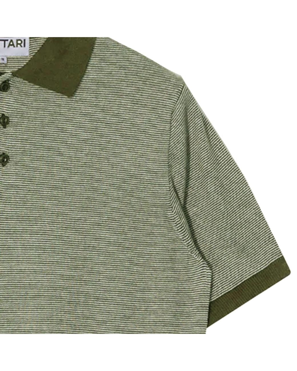 Pittari Green Microstripe Short Sleeve Polo for men