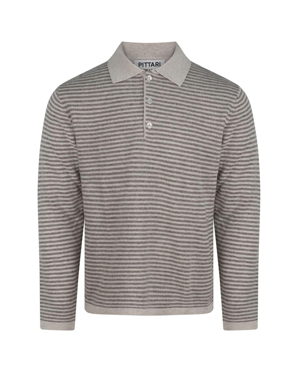 Pittari Gray Trent Long Sleeved Lambswool Polo for men