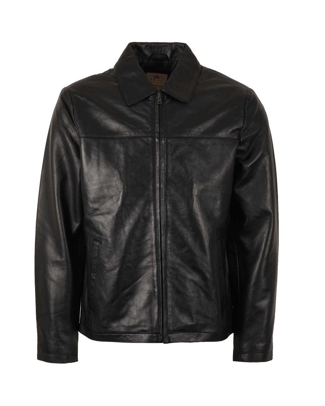 real hoxton Black Classic Leather Jacket for men