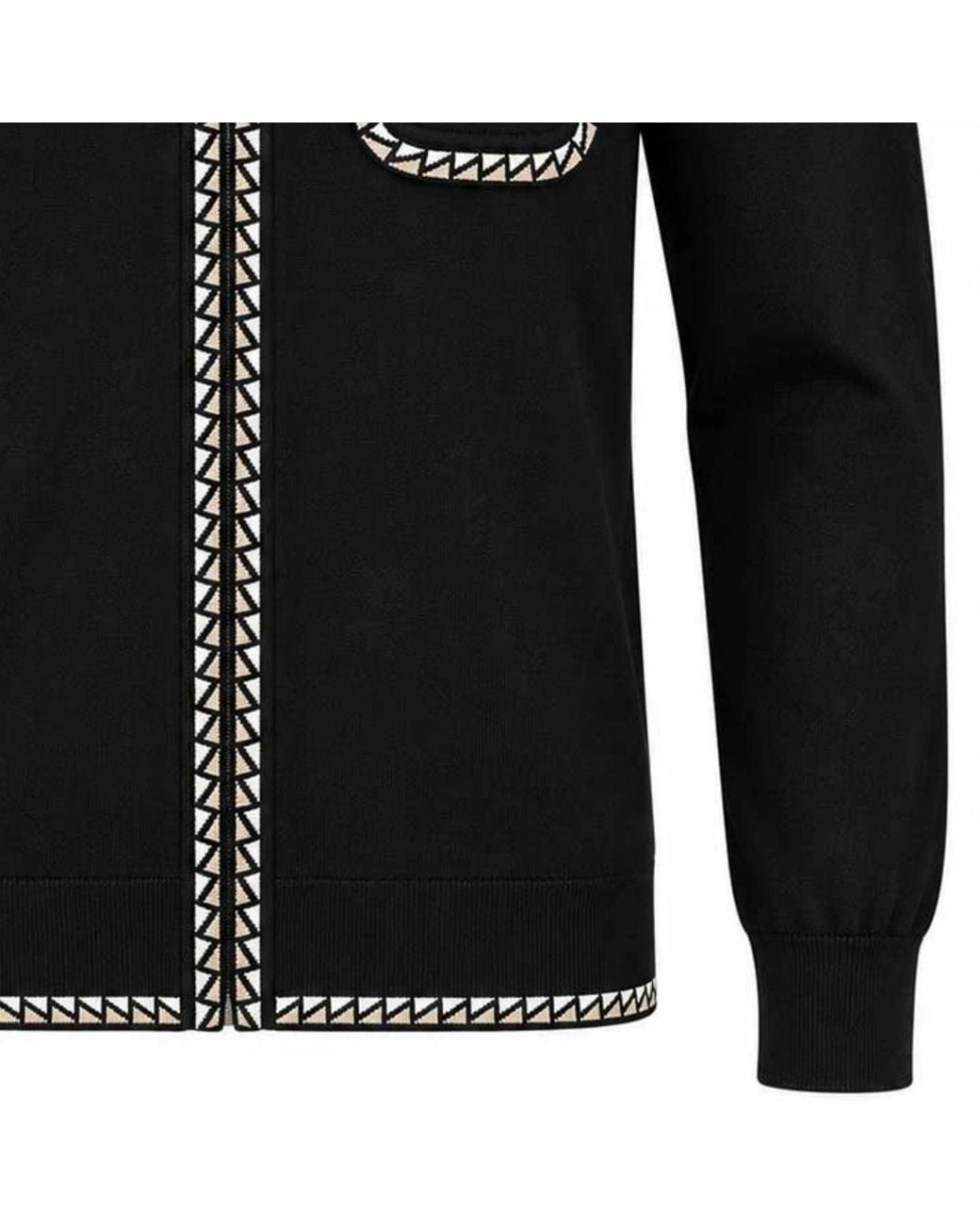Gabicci Black Nick Long Sleeve Zip Thru Knit for men